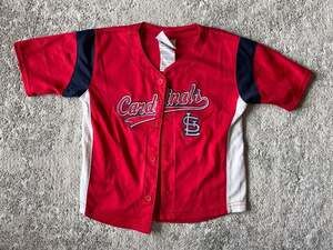 St. Louis Cardinals Youth 4T Baseball Jersey Red Button Up Genuine Merchandise